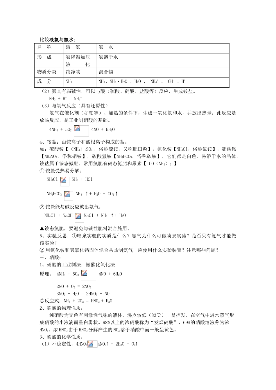 高中化学：4.2《生产生活中的含氮化合物》学案（苏教版必修1）_第2页