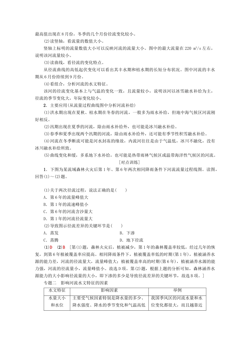 高中地理 第3章 地球上的水章末小结学案 必修1-人教版高一必修1地理学案_第2页