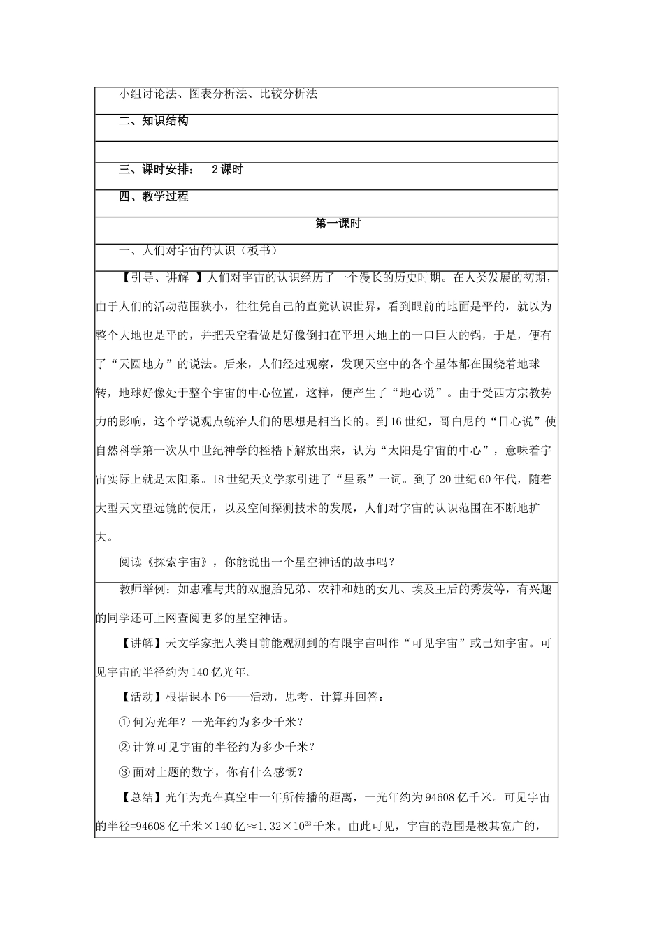 高中地理 第一章 宇宙中的地球 1.1 地球的宇宙环境学案 湘教版必修1-湘教版高一必修1地理学案_第2页