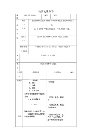 沪科版九年级物理物质的比热容2