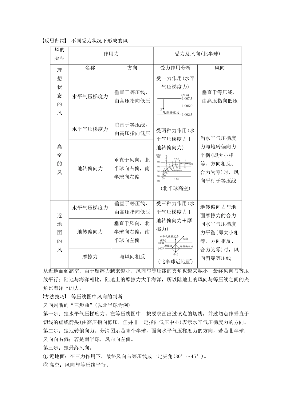 高中地理 第二章 第三节 热力环流与大气水平运动（第2课时）导学案 湘教版必修1-湘教版高一必修1地理学案_第3页