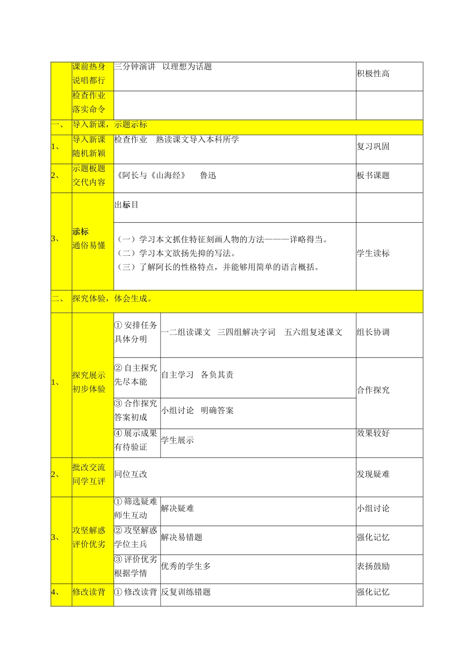 天津市宝坻区黑狼口中学八年级语文上册《第6课  阿长与《山海经》》教案1 新人教版_第3页