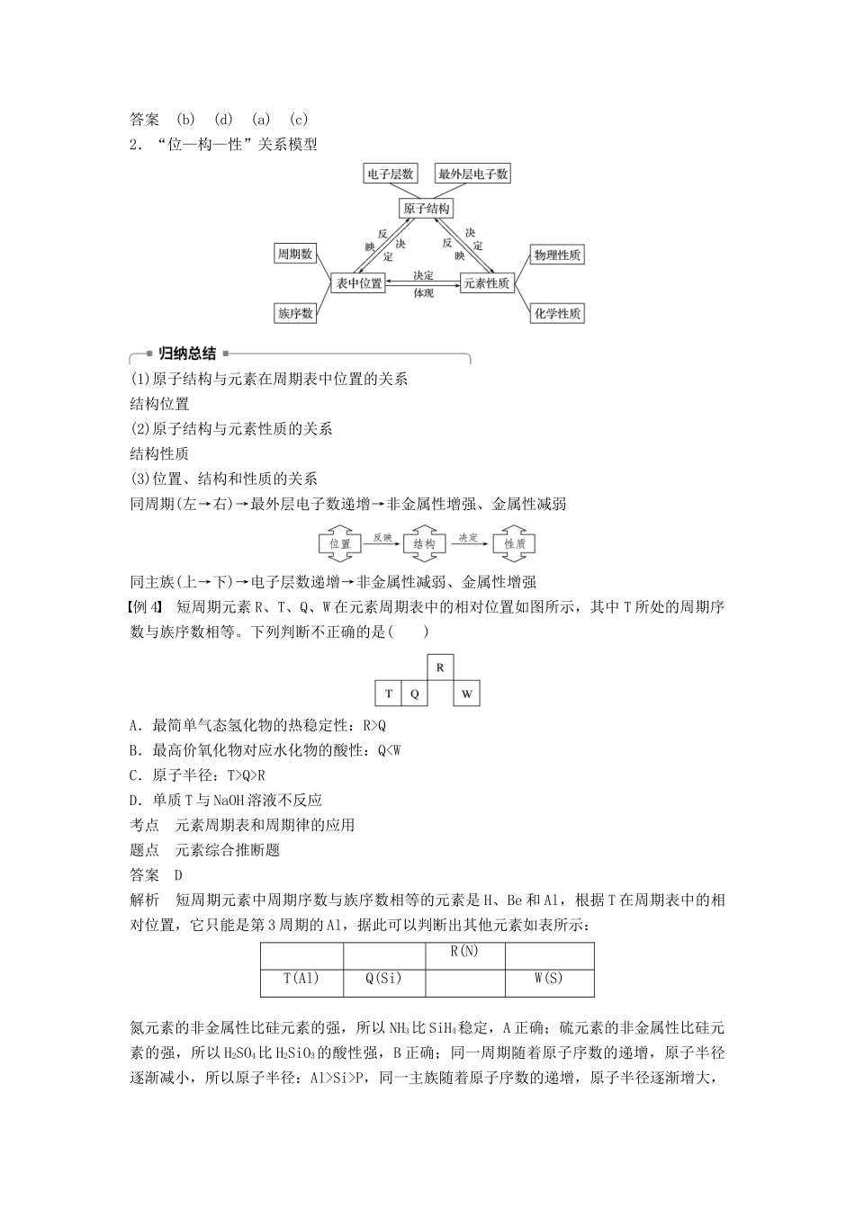 高中化学 专题1 微观结构与物质的多样性 第一单元 原子核外电子排布与元素周期律 第4课时 元素周期表的应用学案 苏教版必修2-苏教版高一必修2化学学案_第3页