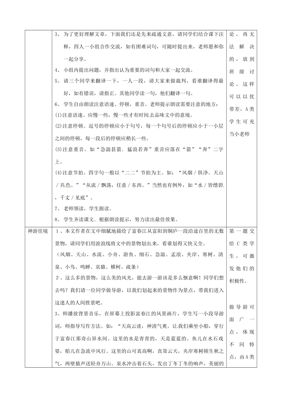 浙江省瑞安市安阳镇上望一中八年级语文下册 《21.与朱元思书》教案 人教新课标版_第2页