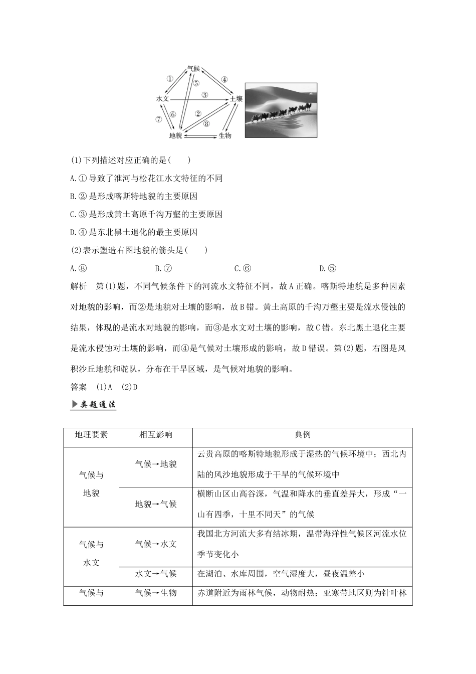 高考地理一轮复习 第四单元 从圈层作用看地理环境的内在规律 第14讲 地理环境的整体性学案 鲁教版-鲁教版高三全册地理学案_第3页