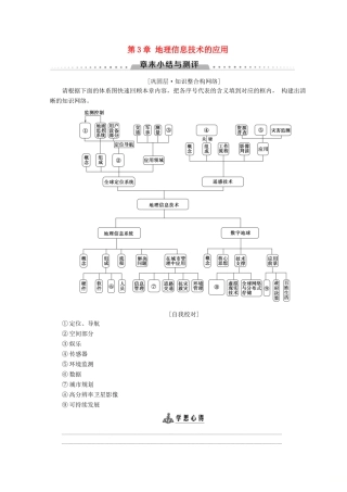 高中地理 第3章 地理信息技术的应用章末小结与测评学案 中图版必修3-中图版高一必修3地理学案