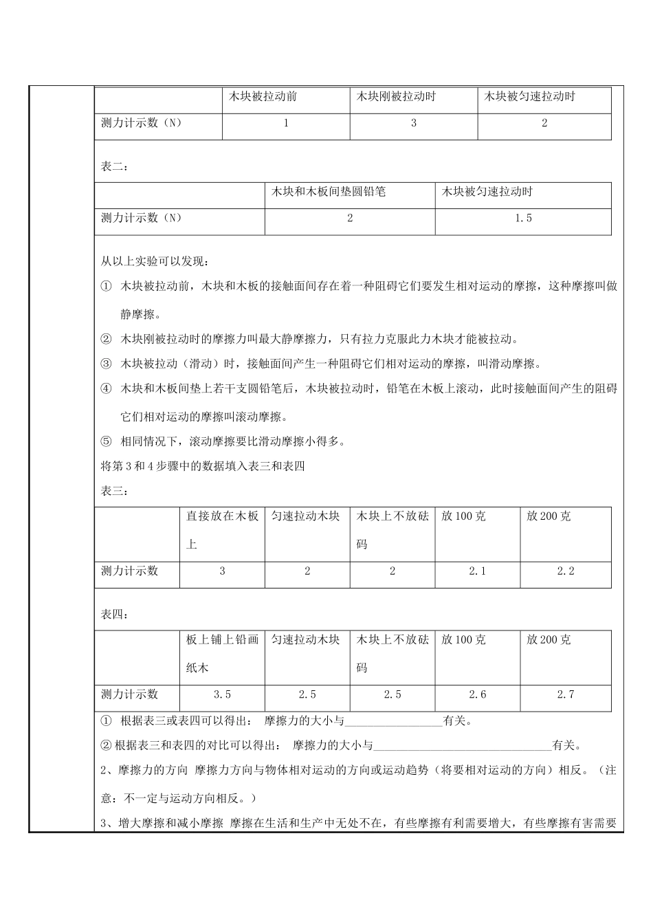 秋八年级科学上册 1.3《几种常见的力》教案 （新版）华东师大版-（新版）华东师大版初中八年级上册自然科学教案_第3页