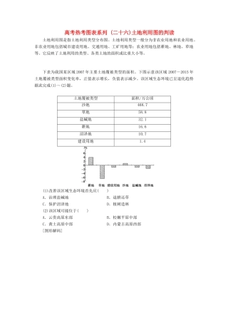 高考地理一轮复习 第三部分 第十四单元 区域生态环境建设 高考热考图表系列（二十六）土地利用图的判读学案-人教版高三全册地理学案