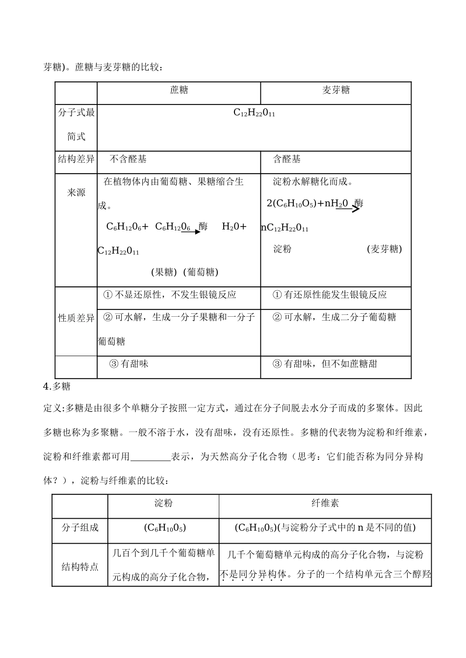 高三化学一轮复习学案：《糖类、油脂、蛋白质》学案（新人教版）_第2页