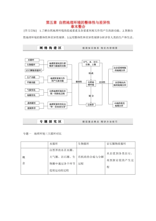 高中地理 第5章《自然地理环境的整体性与差异性》整合导学案-人教版高一全册地理学案