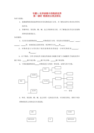 高中化学《丰富多彩的物质 物质的分类及转化》学案11 苏教版必修1