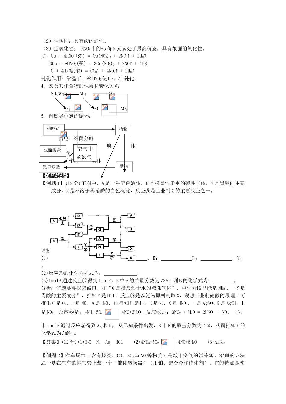 高中化学 4.2《生产生活中的含氮化合物》学案 苏教版必修1_第3页