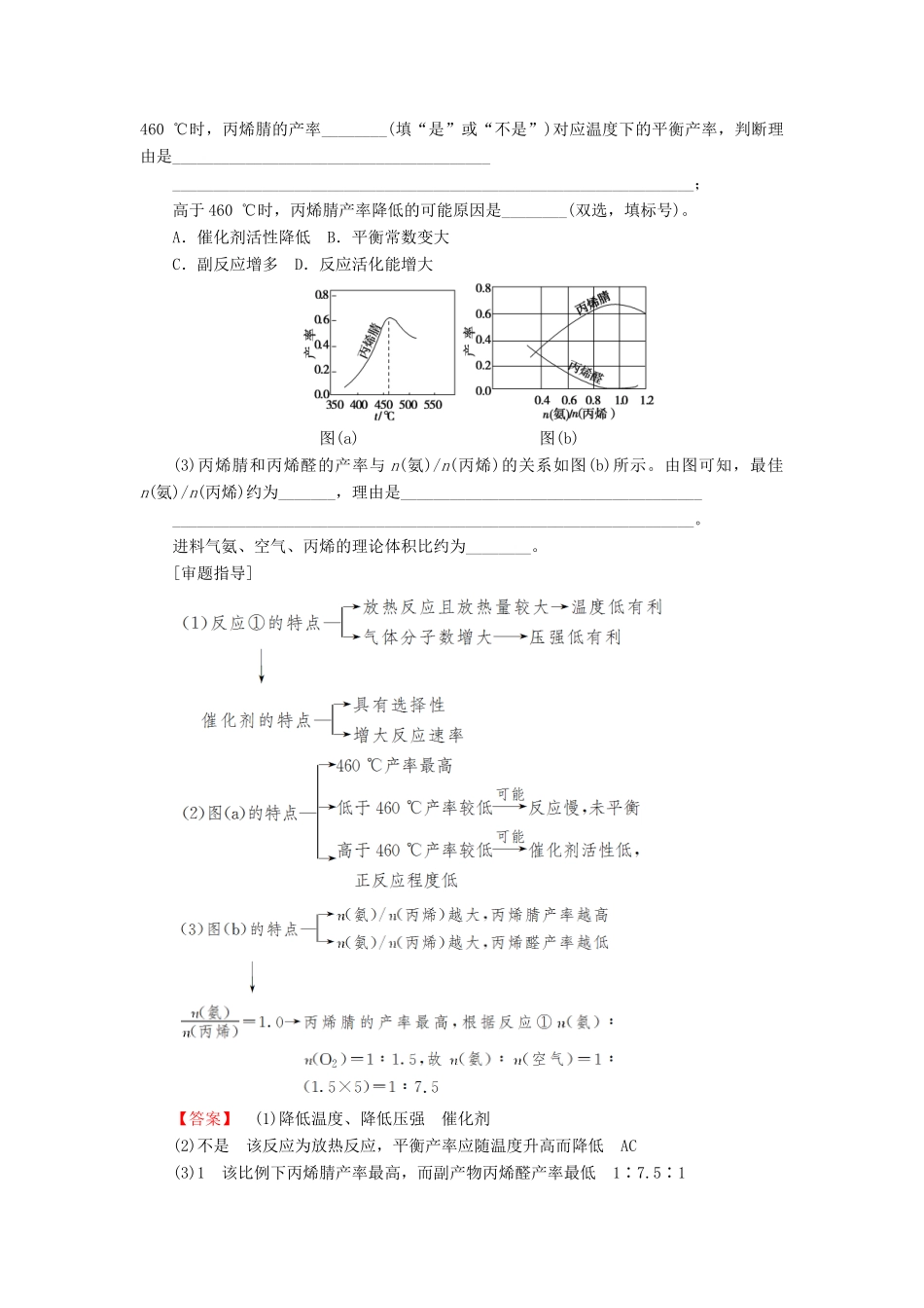 高考化学一轮复习 第7章 化学反应的方向、限度与速率 高考专题讲座（十四）化学平衡的调控在化工生产中的重要作用学案 鲁科版-鲁科版高三全册化学学案_第3页