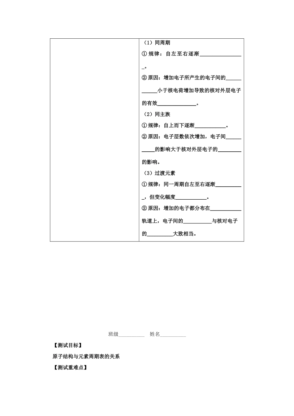 高中化学 1.2.2《原子结构和元素周期表》学案 鲁科版_第3页