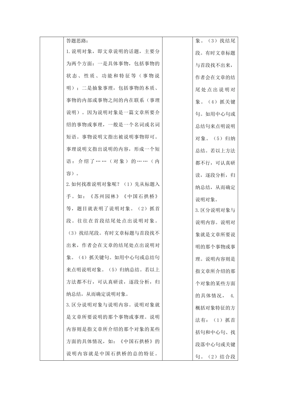 （河南专用）中考语文二轮复习 概括说明对象及特征精品教案 新人教版-新人教版初中九年级全册语文教案_第3页