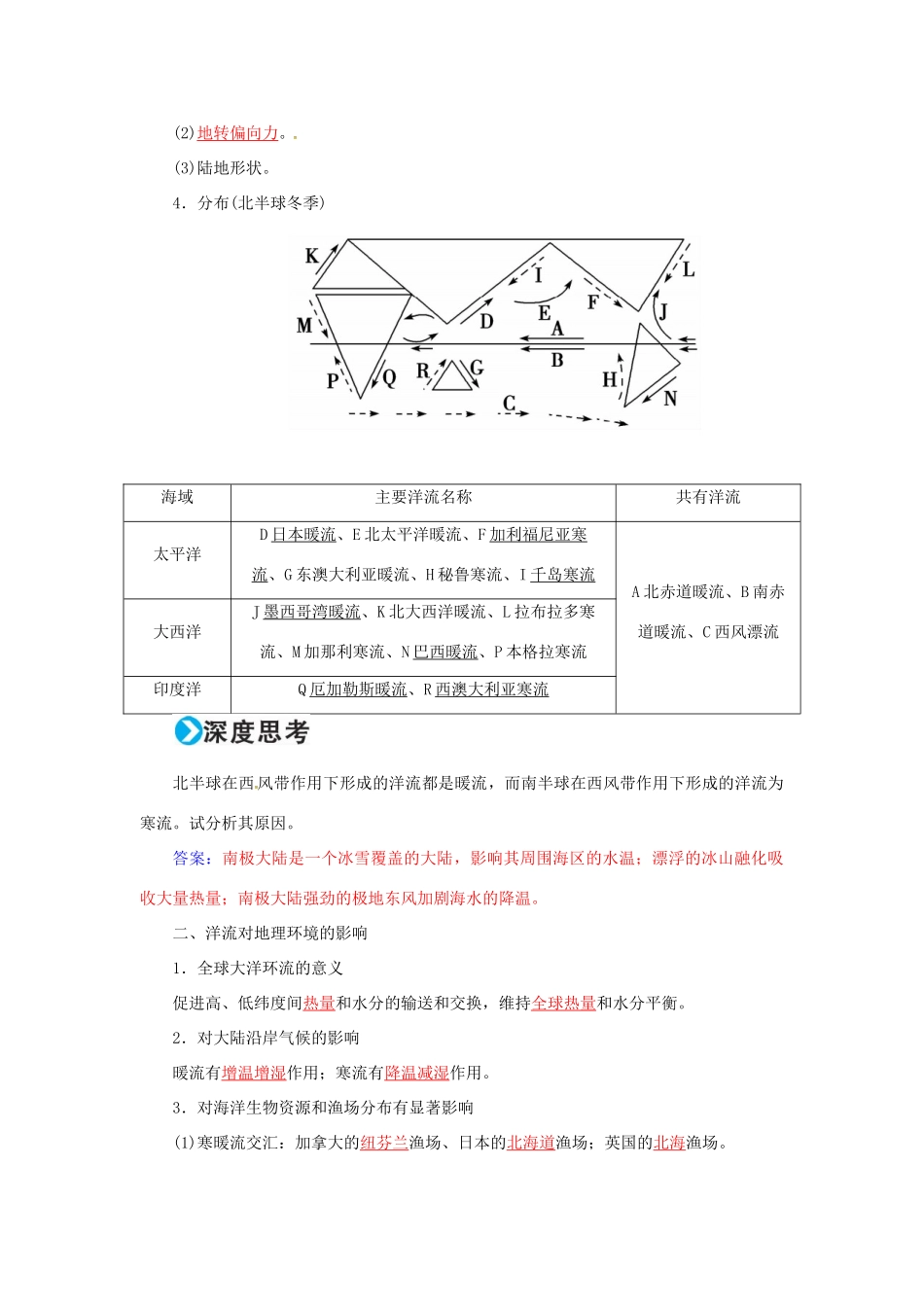 高考地理一轮复习 第一部分 自然地理 第4章 地球上的水 13 大规模的海水运动学案-人教版高三全册地理学案_第2页