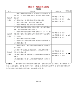 高考化学一轮复习 第25讲 物质结构与性质讲练结合学案-人教版高三全册化学学案