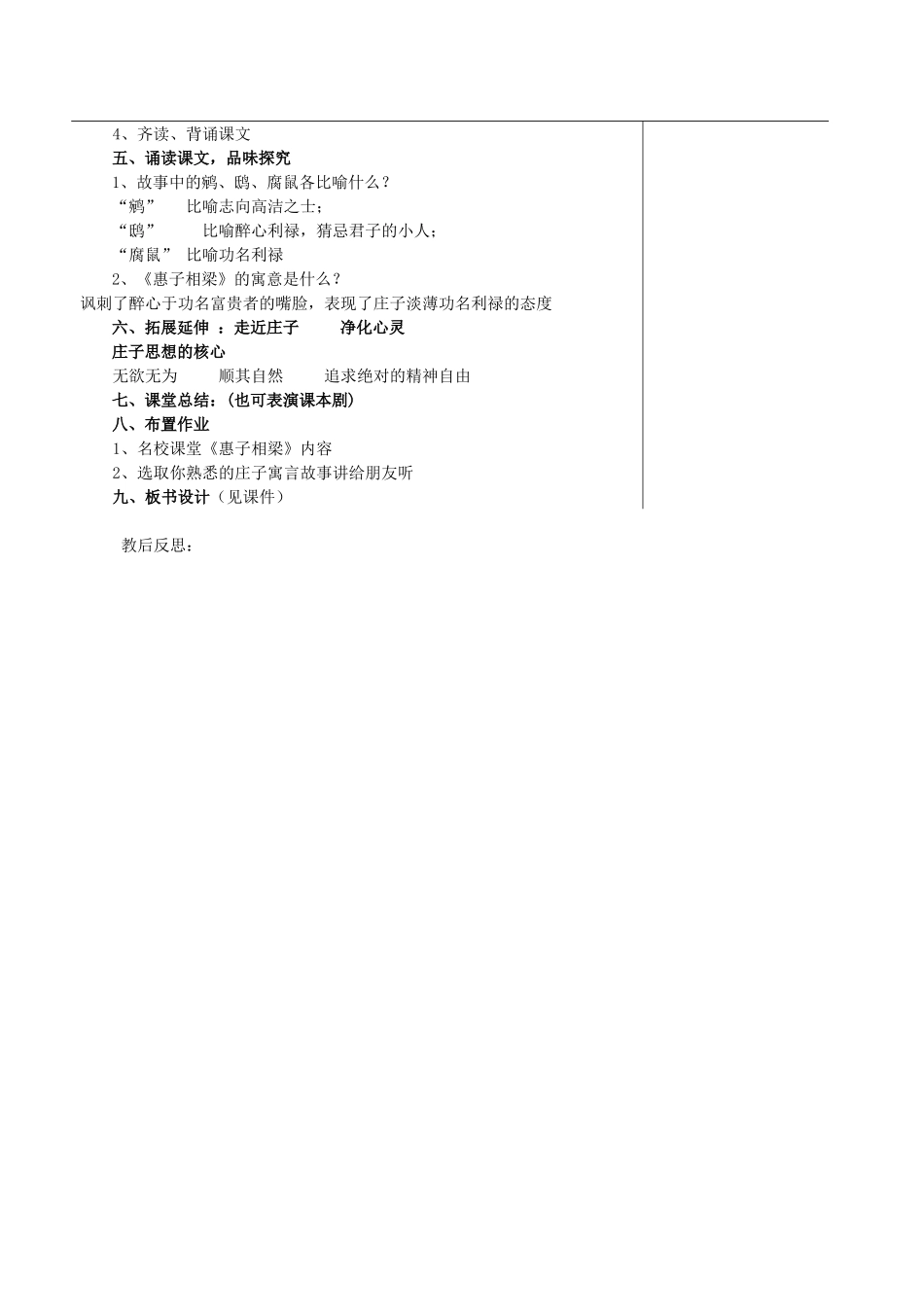 福建省福清西山学校九年级语文 惠子相梁教案_第2页