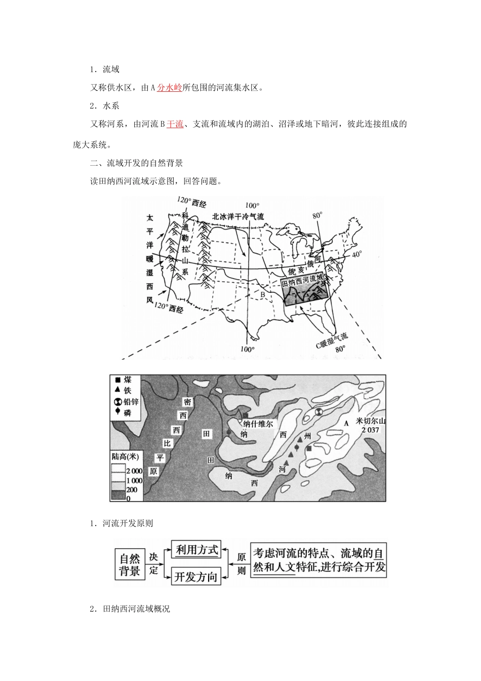 高考地理一轮复习 第三部分 区域可持续发展 第15章 区域自然资源综合开发利用 37 流域的综合开发-以美国田纳西河流域为例学案-人教版高三全册地理学案_第2页