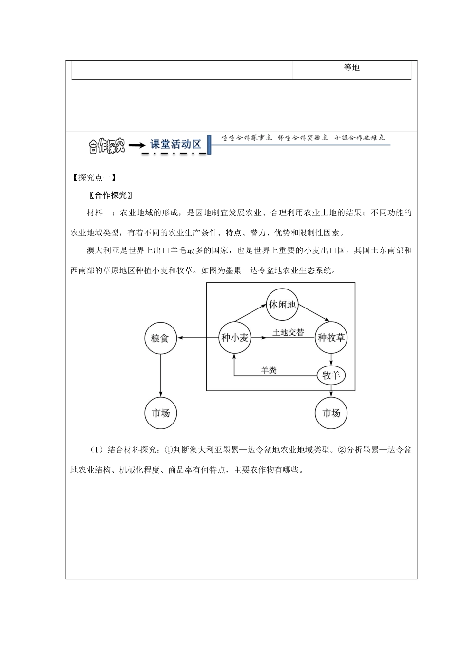 高中地理 第三章 区域产业活动 3.2 农业区位因素和农业地域类型（第2课时）学案 湘教版必修2-湘教版高一必修2地理学案_第3页