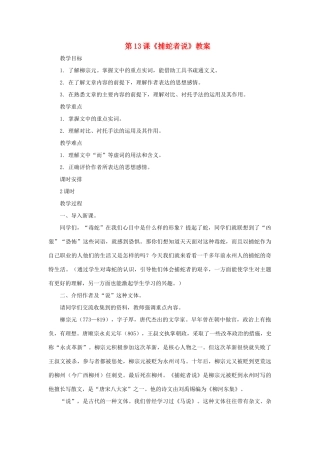 九年级语文上册 第13课《捕蛇者说》教案 长春版