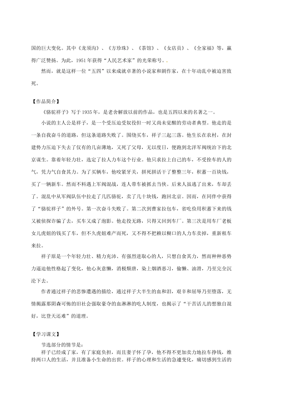 江苏省苏州市第二十六中学九年级语文上册《在烈日和暴风下》教案 苏教版_第2页