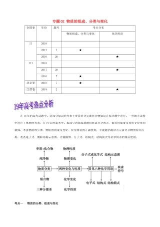 高考化学命题热点提分攻略 专题02 物质的组成、分类与变化难点突破学案-人教版高三全册化学学案