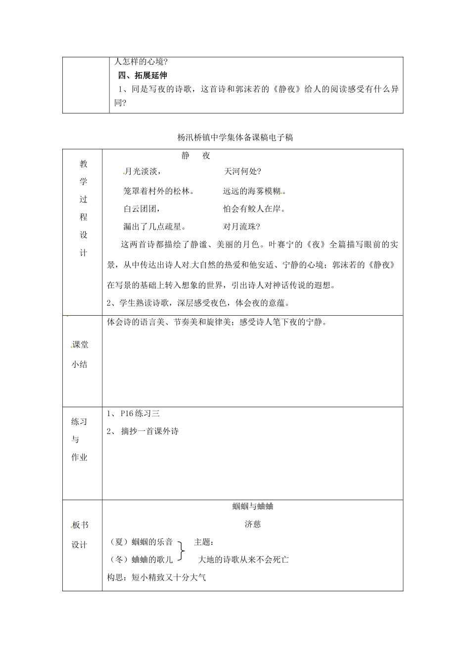 浙江省绍兴县杨汛桥镇中学九年级语文上册 《外国诗两首》教学案 人教新课标版_第2页