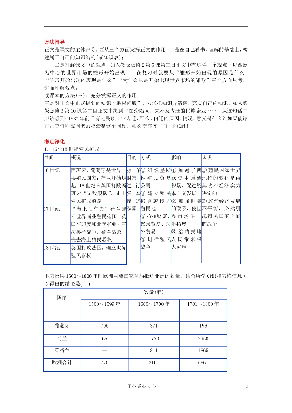 广东省潮州市2013届高考历史一轮复习-第2单元第3讲-开辟新航路、殖民扩张与世界市场的拓展学案-必修2_第2页