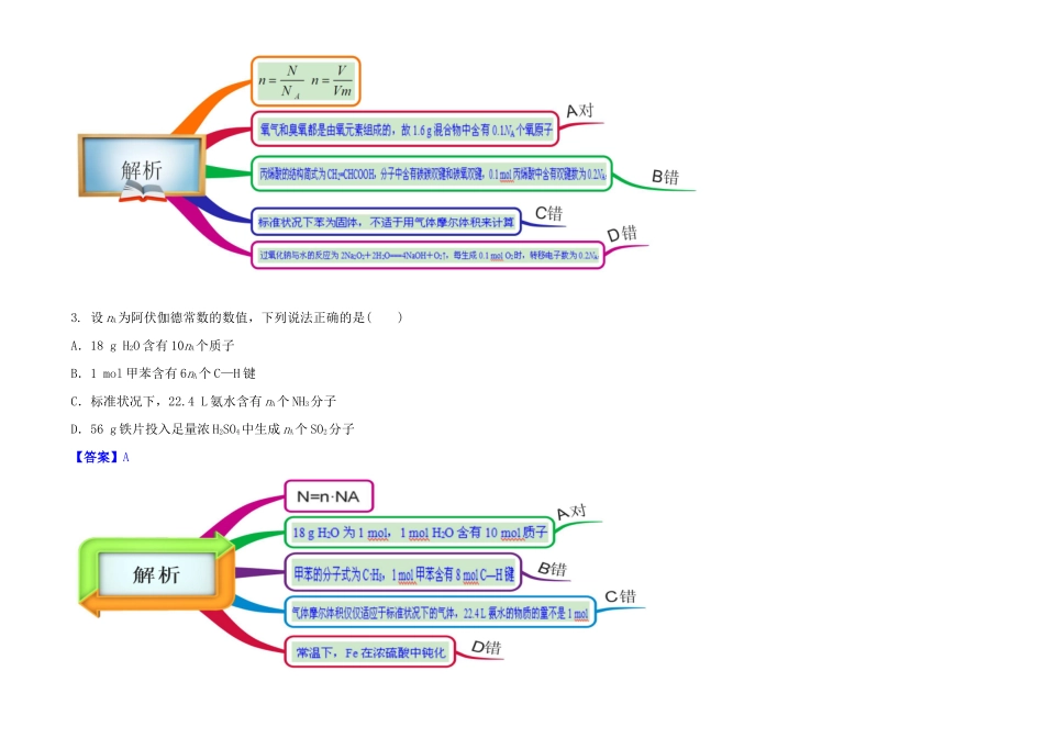 高中化学 1.2化学计量在实验中的应用教材图解学案 新人教版必修1-新人教版高一必修1化学学案_第3页