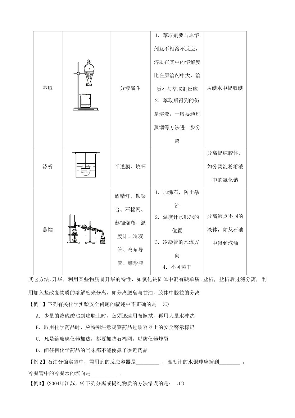 高一化学从实验学化学复习学案_第2页