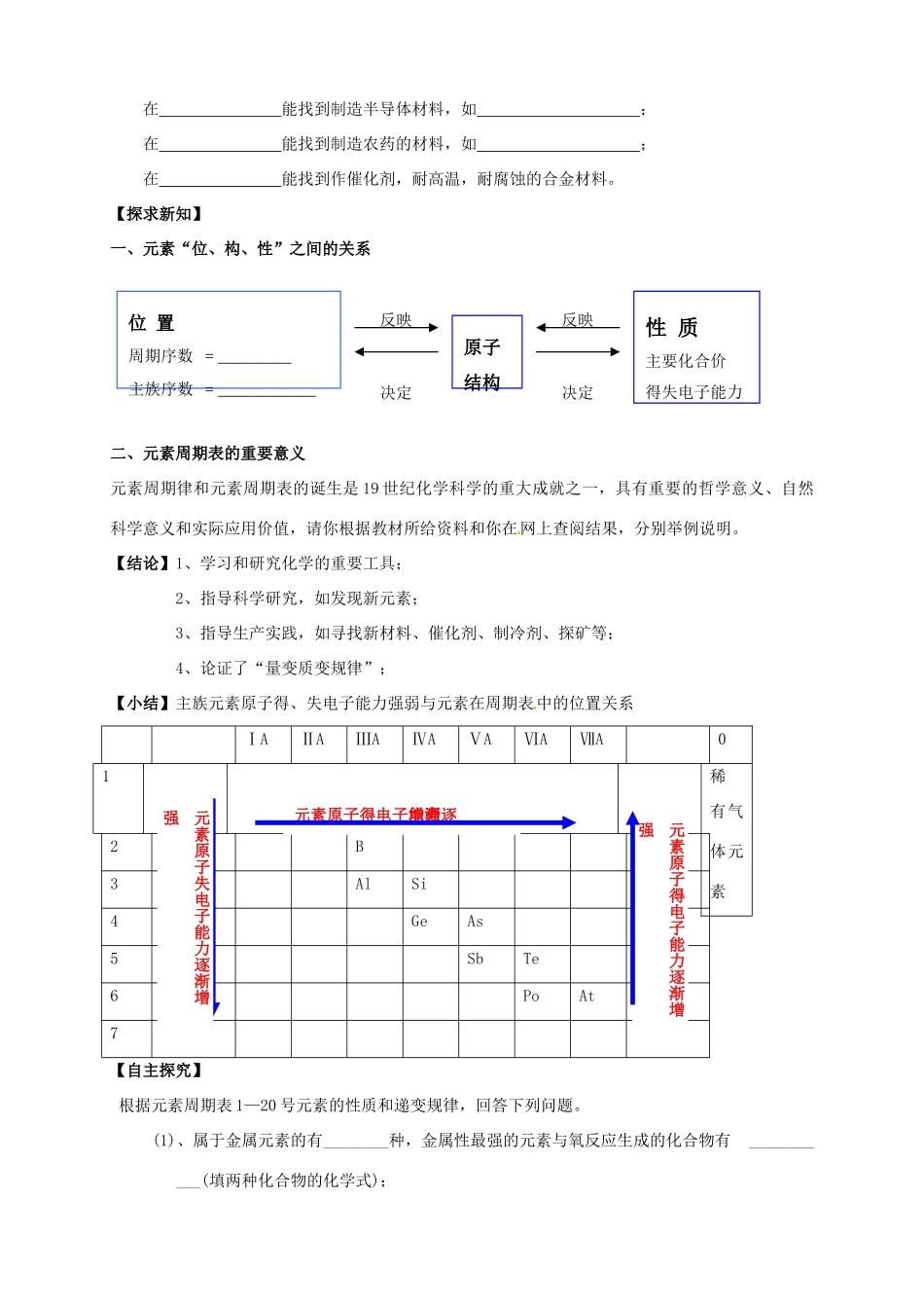 高中化学 1.2.3元素周期律（3）导学案 新人教版必修2_第3页