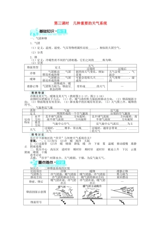 高中地理 第二章 自然地理环境中的物质运动和能量交换 第一节 大气的热状况与大气运动（第三课时）学案 中图版必修1-中图版高一必修1地理学案