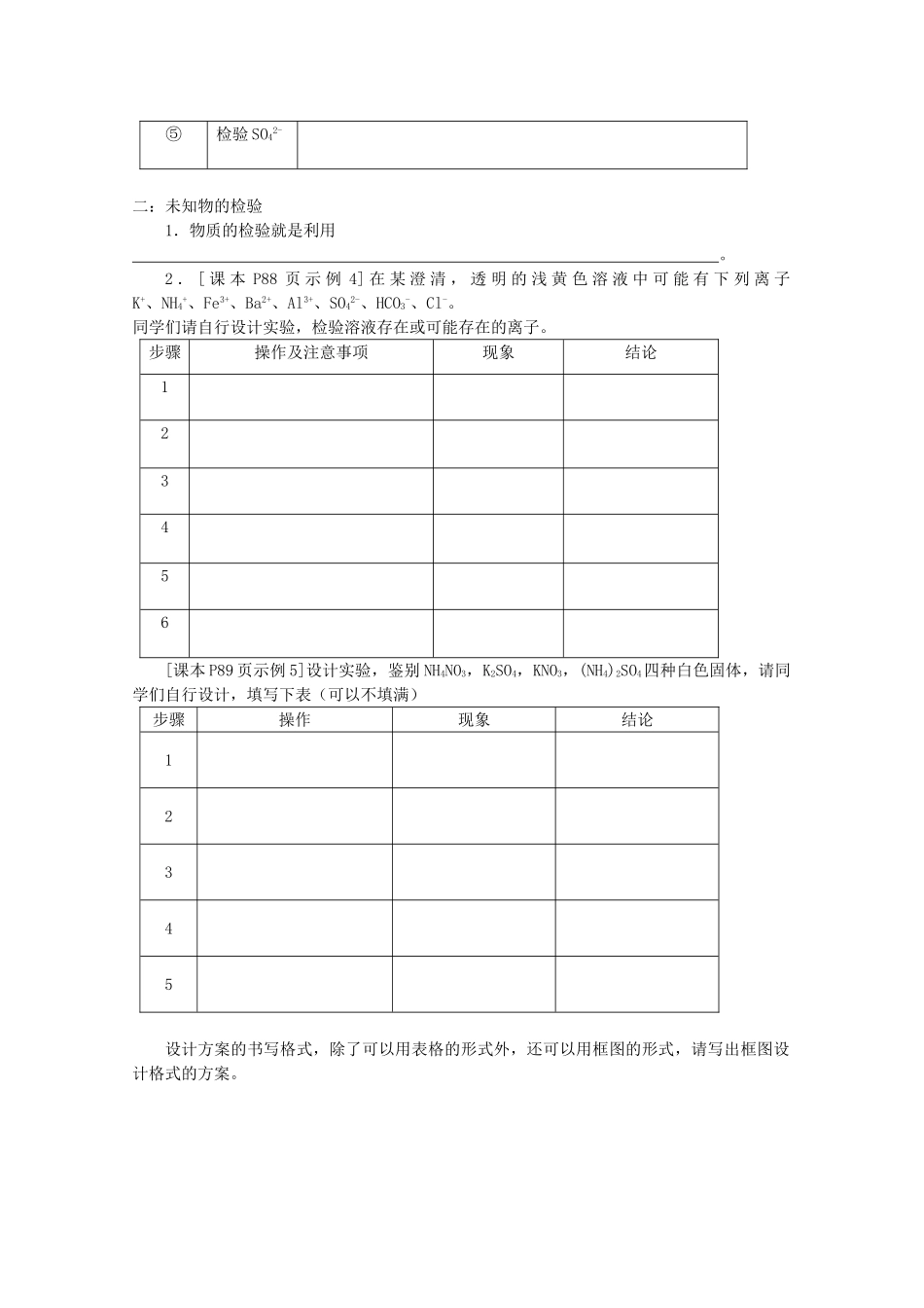 高中化学 6.3《物质检测方案的设计》学案 旧人教版选修_第2页