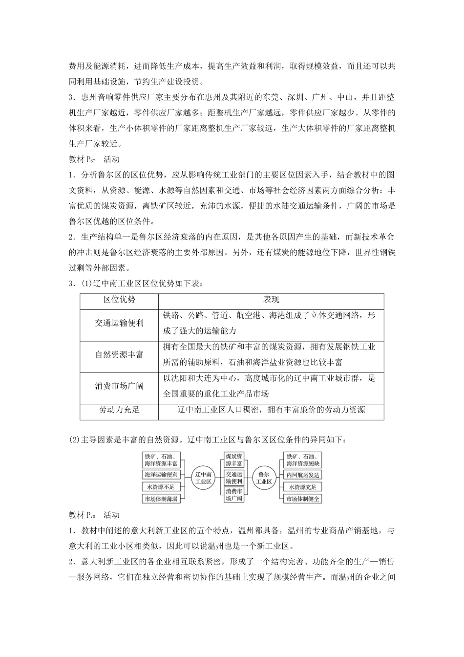 高中地理 第4章 工业地域的形成与发展章末总结学案 新人教版必修2-新人教版高一必修2地理学案_第2页