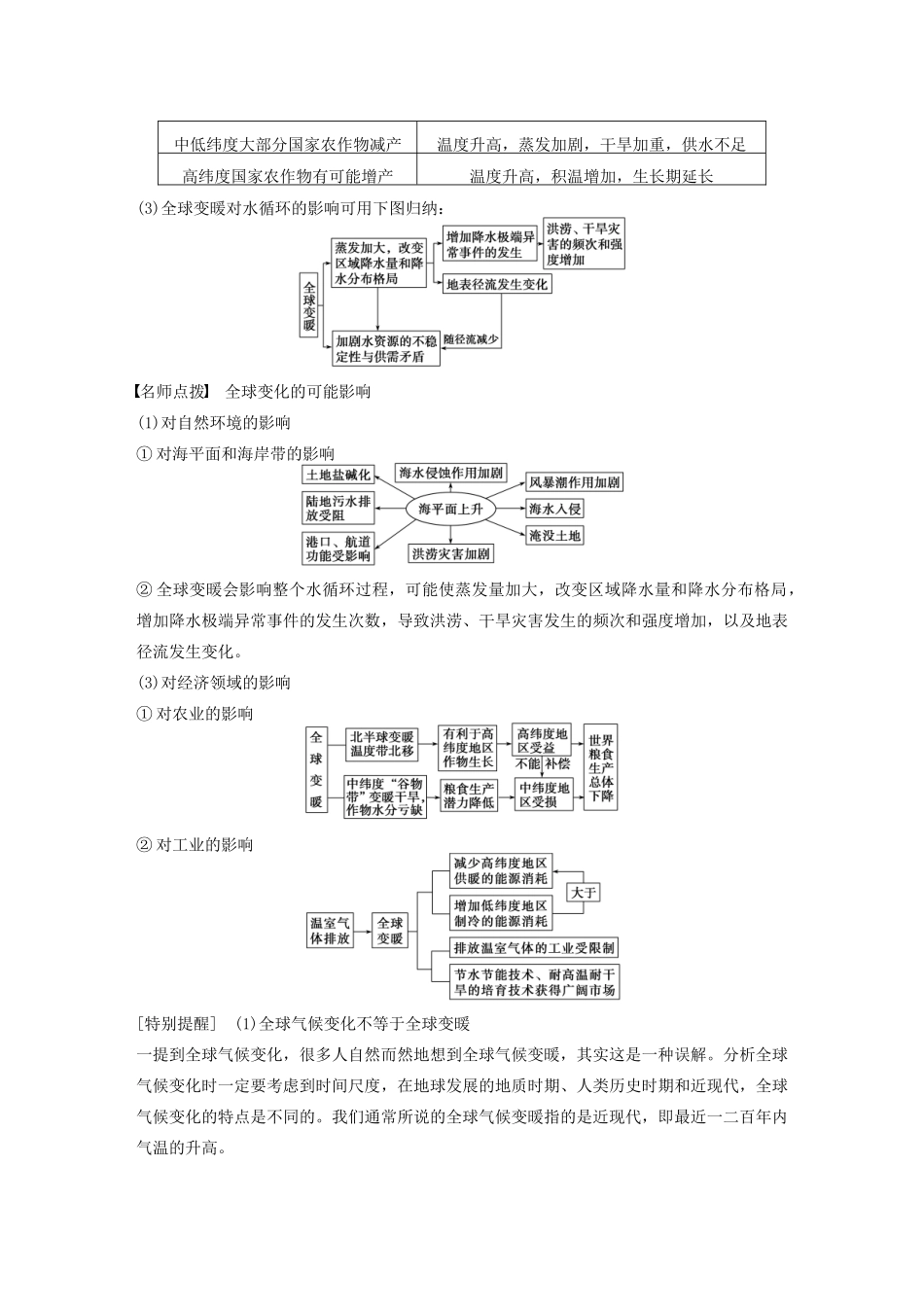 高中地理 第二章 第四节 全球气候变化学案 新人教版必修1-新人教版高一必修1地理学案_第3页