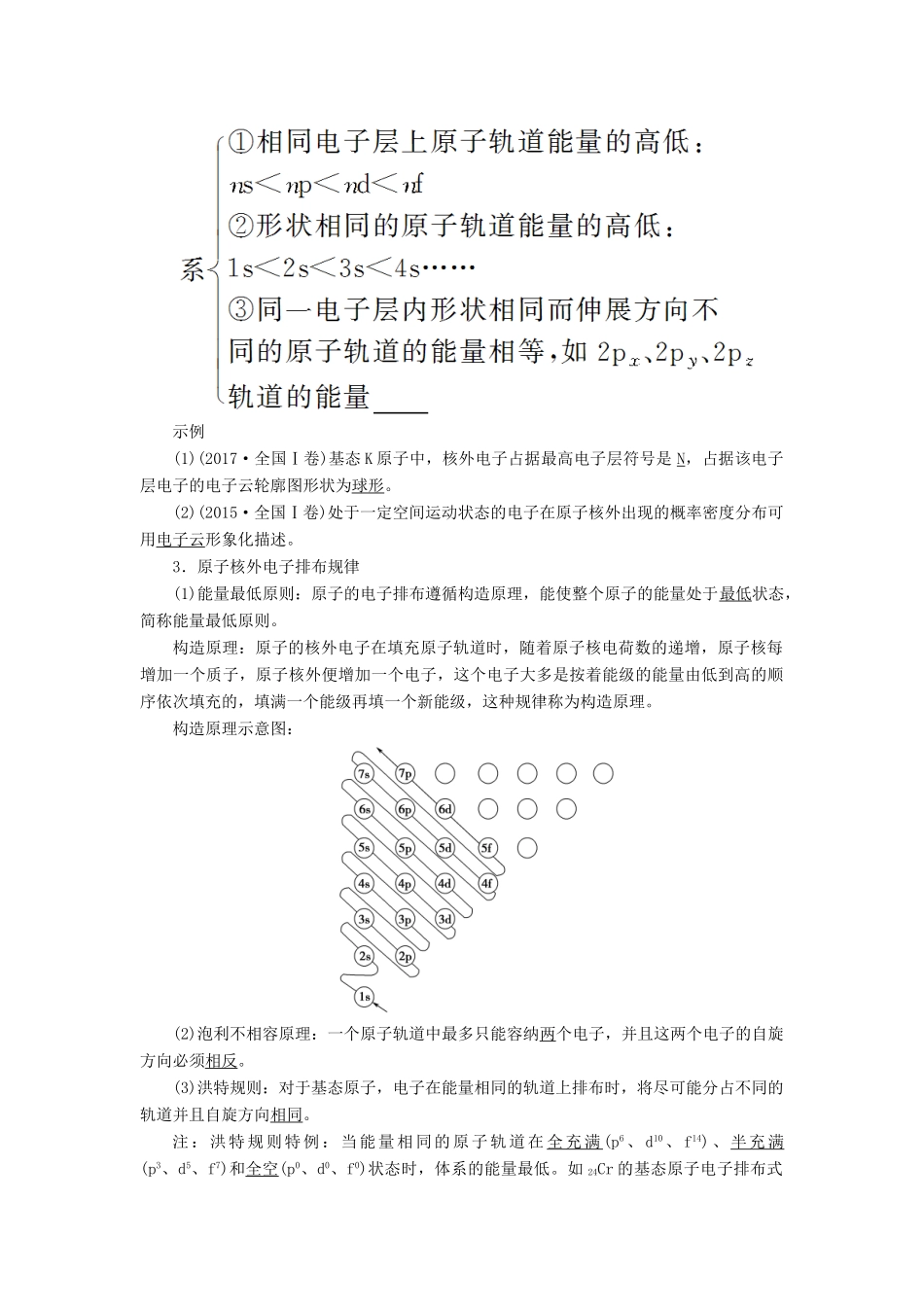 高考化学一轮复习 第12章 物质结构与性质（选考）第1节 原子结构学案 鲁科版-鲁科版高三全册化学学案_第2页