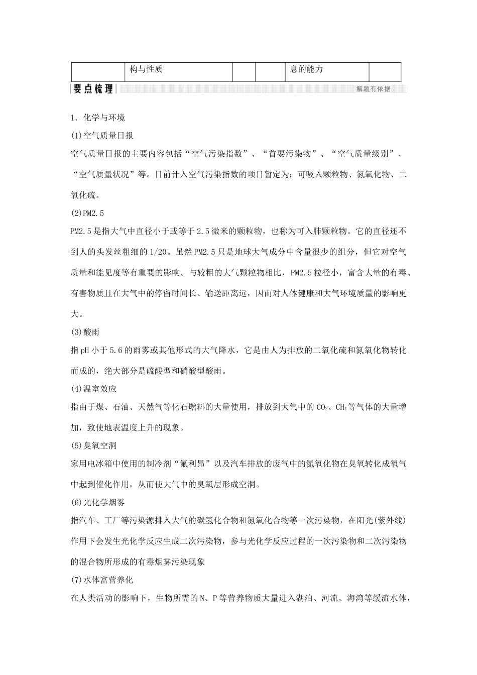 高考化学总复习 第10章 化学实验基础及综合探究 学案十 化学与社会、生活、环境及传统文化配套练习 新人教版-新人教版高三全册化学学案_第2页