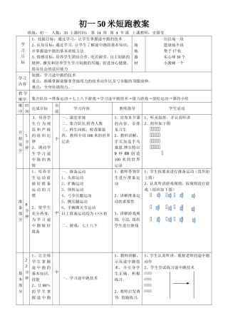 初一体育快速跑教案-(3)