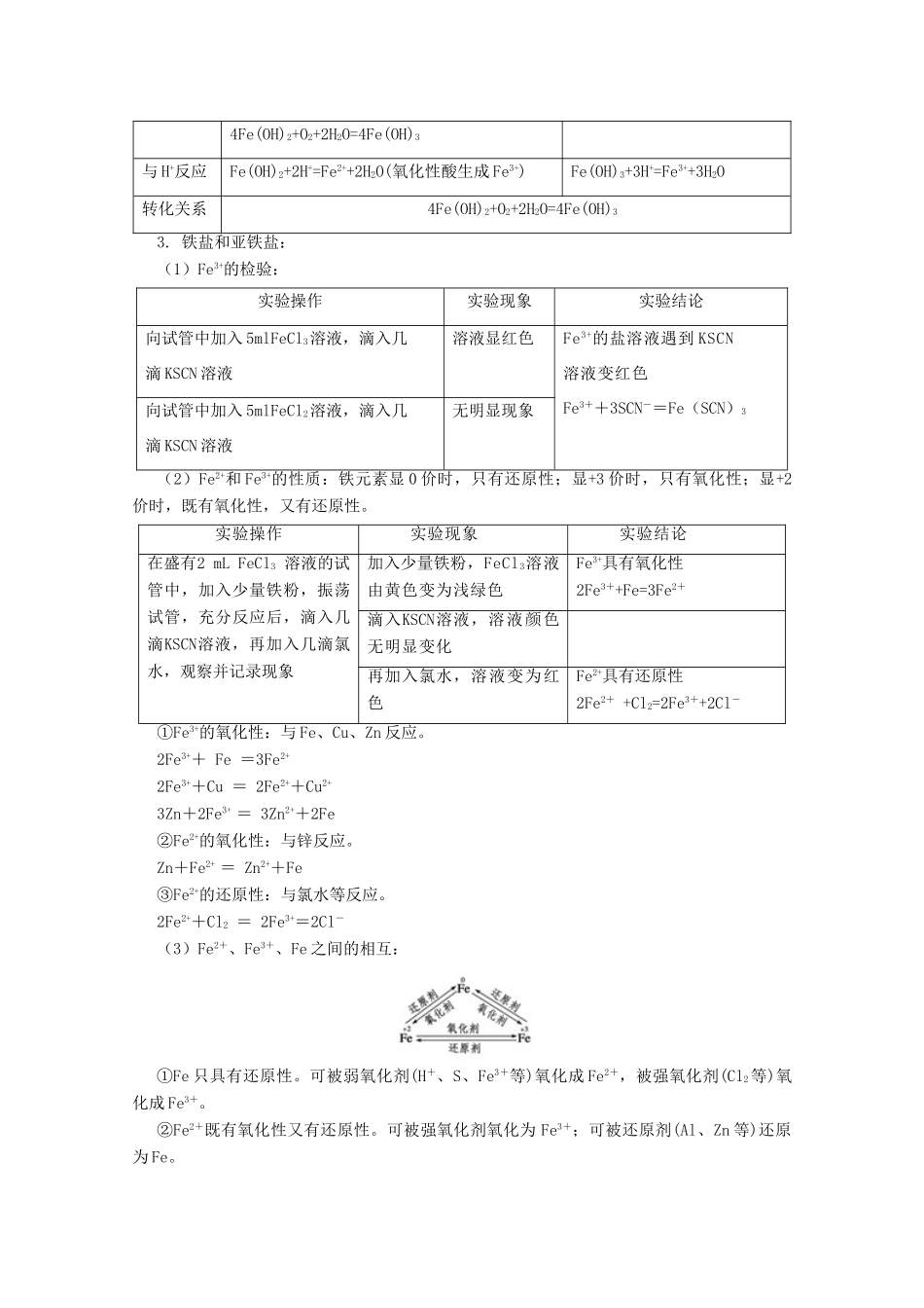 高中化学 第三章 第二节 几种重要金属化合物（第3课时）学案 新人教版必修1-新人教版高一必修1化学学案_第2页