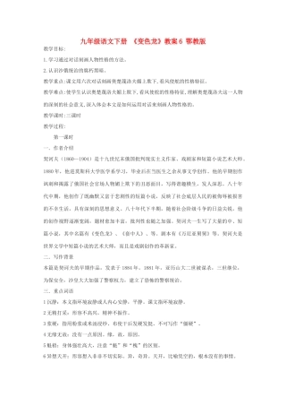 九年级语文下册 《变色龙》教案6 鄂教版