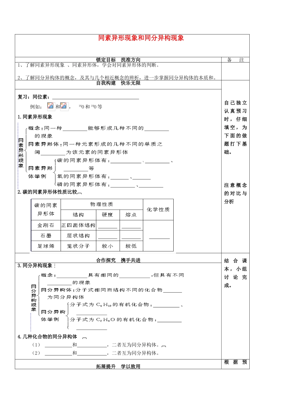 高中化学 1.3.1 同素异形现象和同分异构现象导学案 苏教版必修2-苏教版高一必修2化学学案_第1页