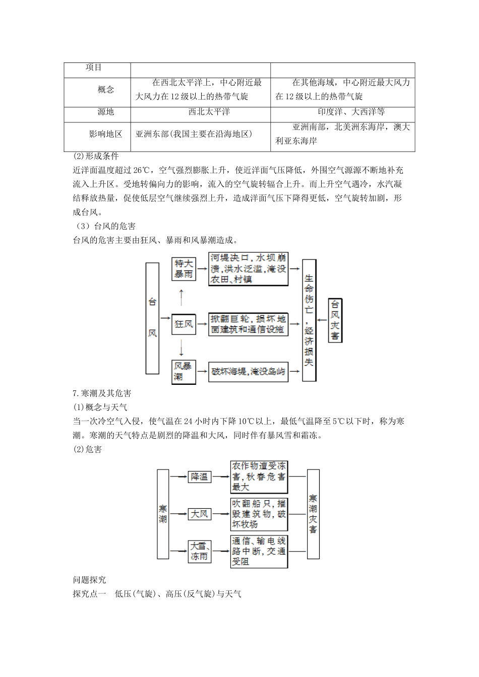高中地理 第二章 地球上的大气 2.3 常见的天气系统（课时2）学案2 新人教版必修1-新人教版高一必修1地理学案_第2页