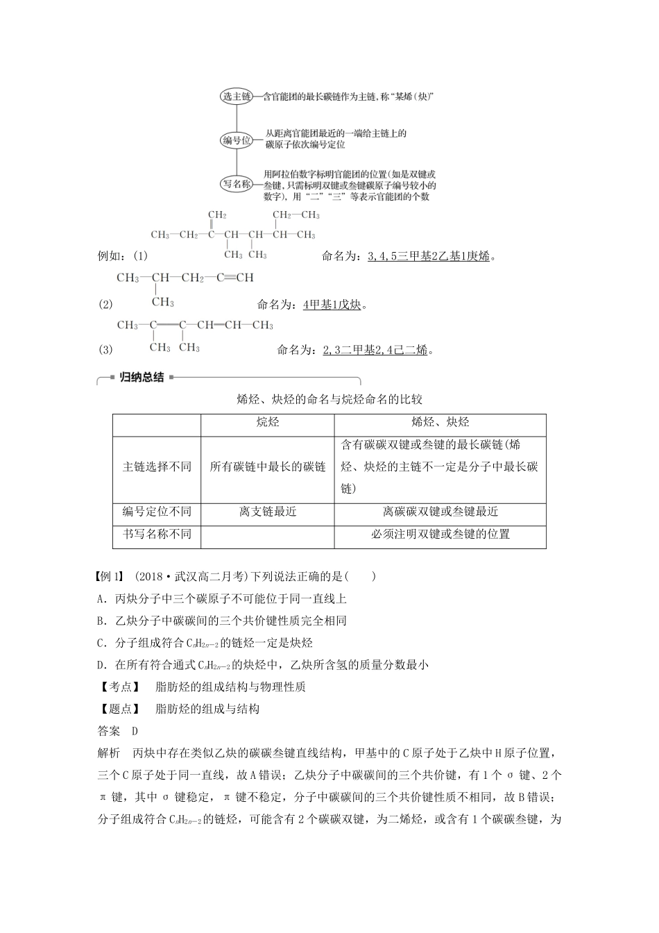 高中化学 第1章 有机化合物的结构与性质 烃 第3节 第1课时 烃的概述学案 鲁科版选修5-鲁科版高中选修5化学学案_第2页