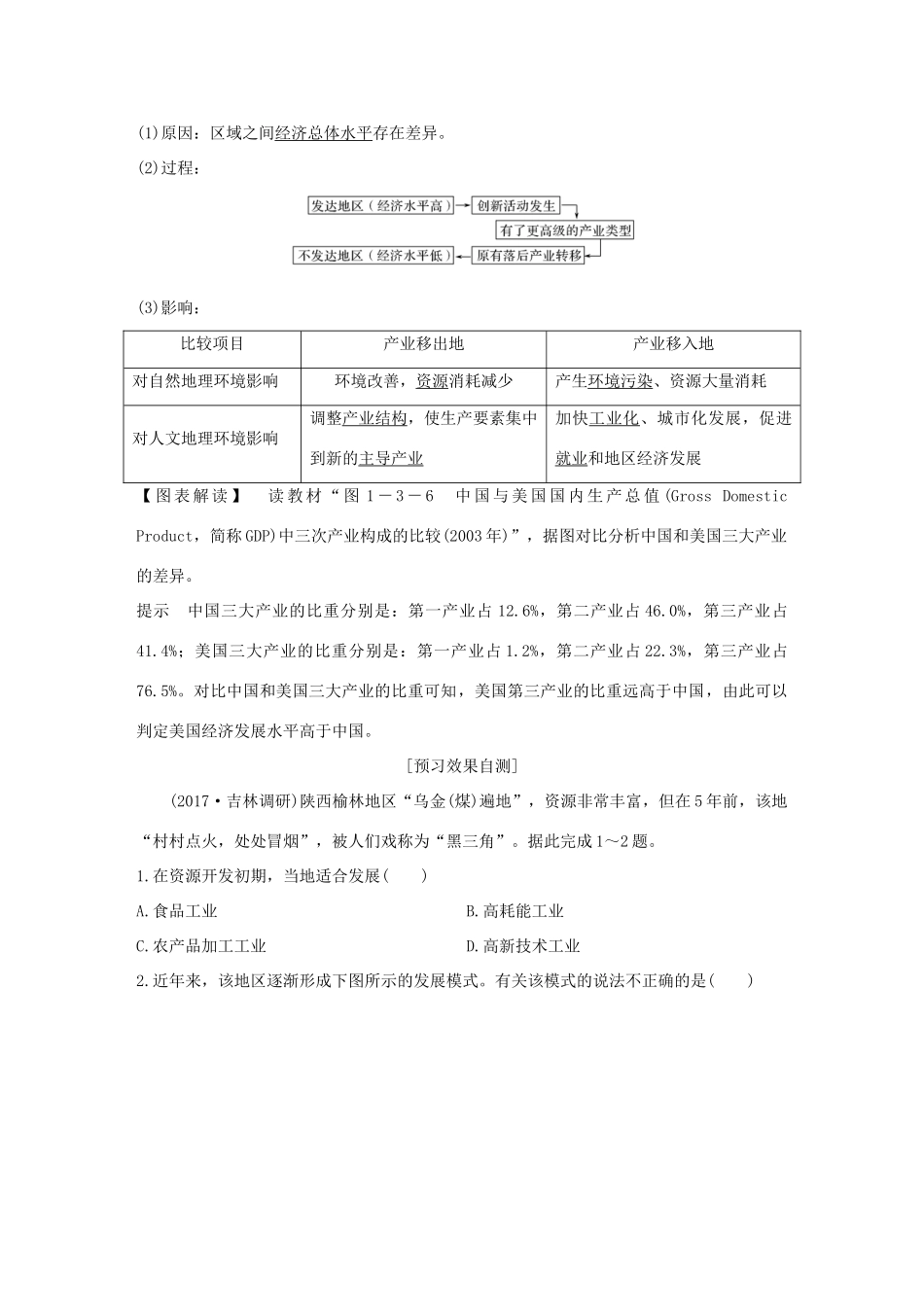 高中地理 第一章 区域地理环境和人类活动 第三节 人类活动对区域地理环境的影响学案 中图版必修3-中图版高一必修3地理学案_第3页