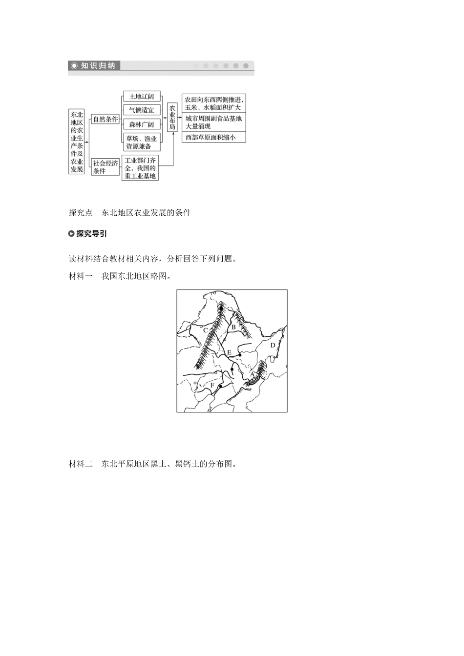 高中地理 第二章 区域可持续发展 第三节 课时1 东北地区的农业生产条件及农业发展学案 湘教版必修3-湘教版高一必修3地理学案_第2页