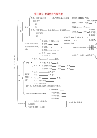 高三地理学案 中国的天气和气候 新人教版