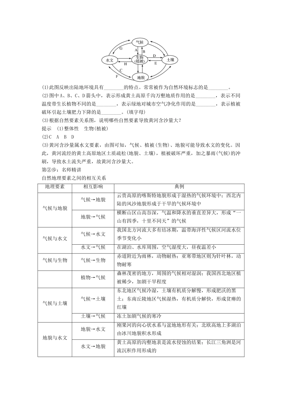 高中地理 第五章 自然地理环境的整体性与差异性 第一节 自然地理环境的整体性学案 新人教版必修3-新人教版高一必修3地理学案_第2页