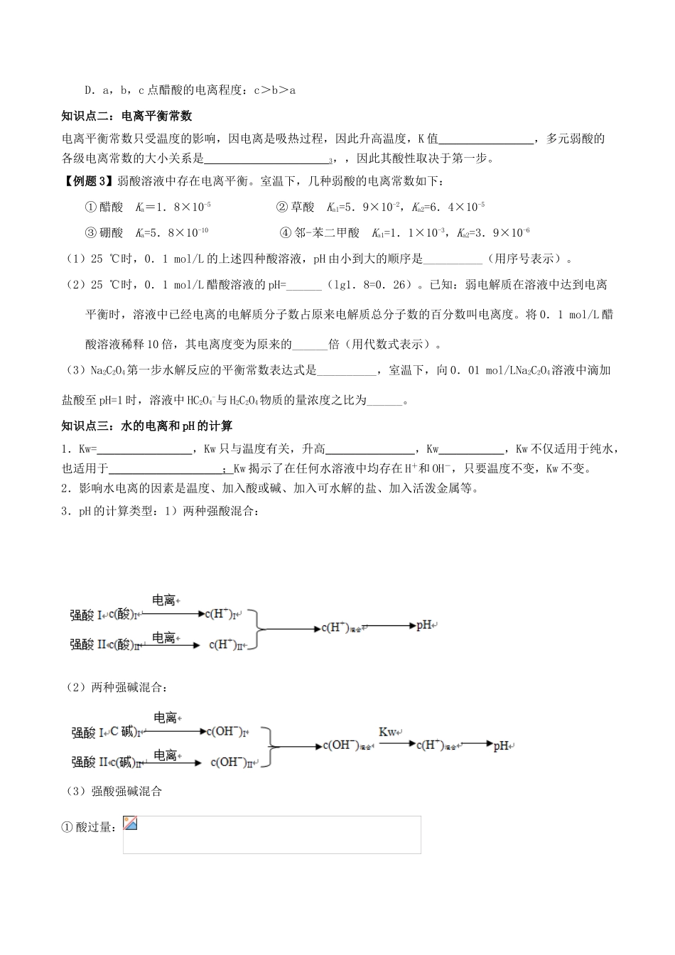 高中化学 第03章 水溶液中的离子平衡章末复习导学案 新人教版选修4-新人教版高二选修4化学学案_第2页