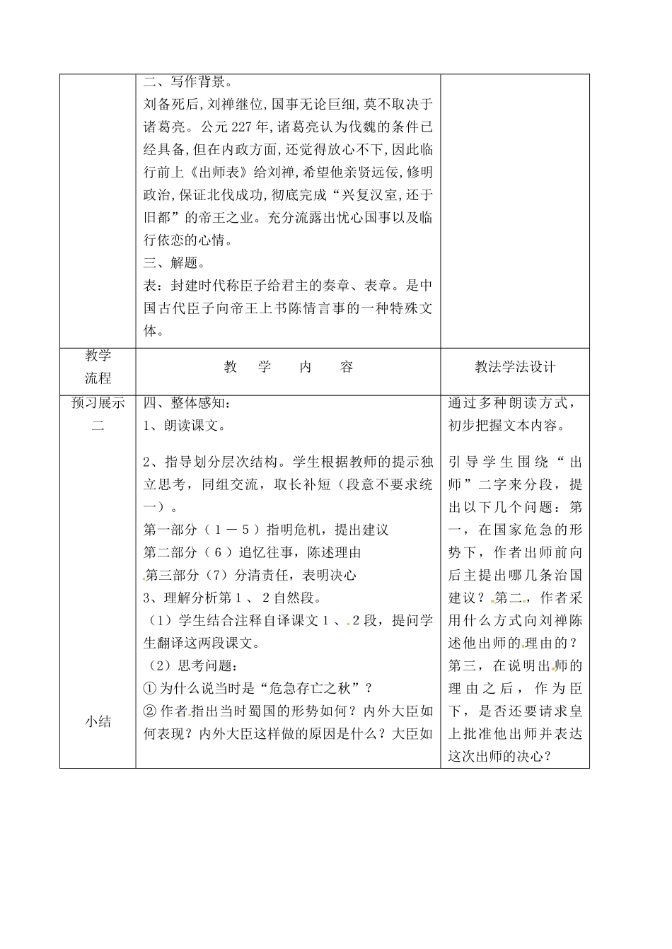 吉林省长春市九年级语文上册 第四单元 12 出师表教案1 长春版-长春版初中九年级上册语文教案_第2页